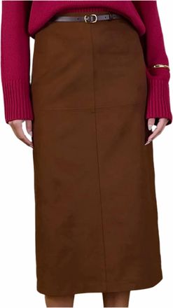 English Factory Bailey Midi Skirt In Brown