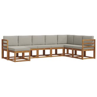 vidaXL Set Di Divani Da Esterno 8 Pz Grigio Naturale E Chiaro Vidaxl
