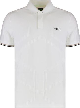 HUGO BOSS Slim fit polo van technische stof - Heren - Polos - Wit - L - Polyester - Tops