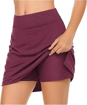 Generic Todays Deals Ladies Elasticated Waist Skirts Lightweight Skirt Skort Performance Sport Womens Running Tennis for Active Skirt Elastic Party Skirts for