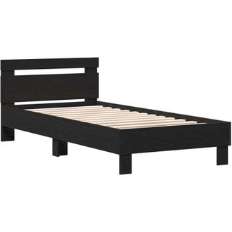 vidaXL Marco De Cama Roble Negro 90 X 200 Cm Madera Contrachapada Vidaxl