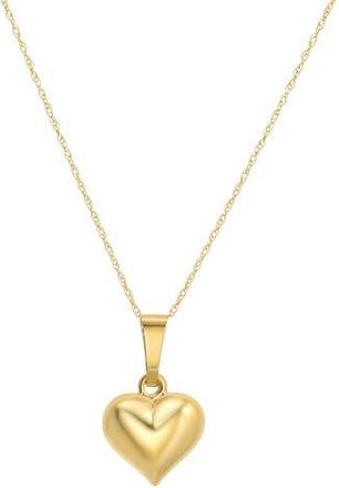 Candela Jewelry 14K Yellow Gold Puffy Heart Pendant Necklace at Nordstrom Rack