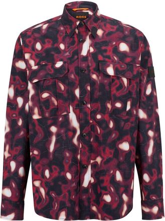 HUGO BOSS Mens Lisel Regular Fit Long Sleeve Shirt in Medium Pink - Size X-Large