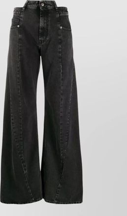 Maison Margiela high waist wide leg five pocket jeans