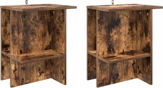 vidaXL Mesa De Caf&eacute; 2 Uds. Roble Ahumado 40 X 30 X 49 Cm Vidaxl