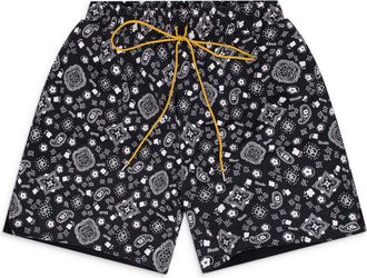 Rhude Black Ssense Exclusive Bandana Shorts
