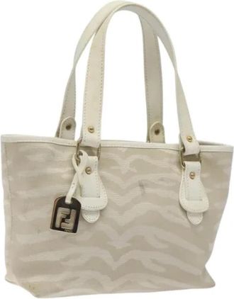Fendi Pre-owned Canvas fendi-bags - Dames - Vintage Shopper - Beige - ONE Size - Leer - Vintage