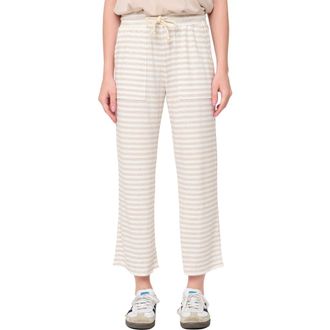 Gibsonlook Wide Leg Ankle Pants in Sand Stripe at Nordstrom Rack, Size Xx-Large