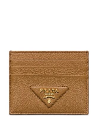 Prada textured cardholder - women - Calf Leather - One Size - Brown