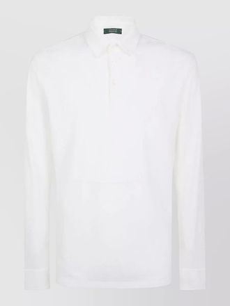 Zanone long sleeve polo shirt button collar