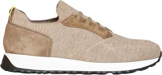 Doucal's Panelled Knitted Sneaker - Heren - Sneakers - Beige - 40 EU - Wol - Schoenen