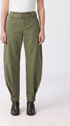 Semicouture Pantaloni a gamba larga in cotone stretch a vita alta