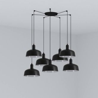 Netlighting Tatawin Medium 7 Light Black Cluster Drop Pendant Lamp