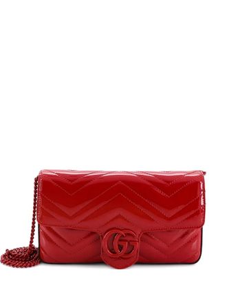 Gucci GG Marmont Flap Bag Matelasse Patent Mini crossbody bag - Rood