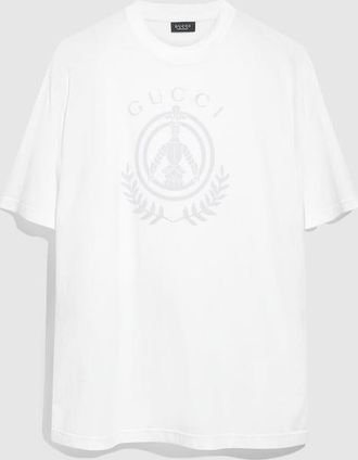 Gucci Cotton Jersey T-shirt With Print, Size XXXL, White