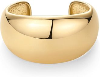 Liv Oliver 18K Gold Polished Chunky Cuff Bangle