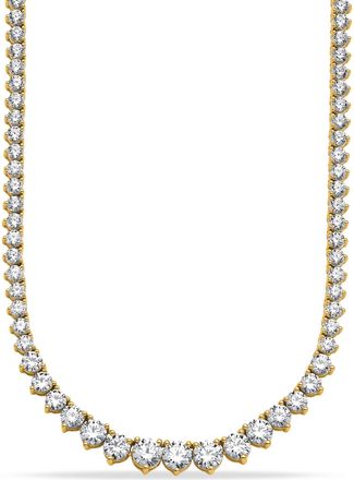 Diamond2Deal 14K Gold Lab Grown Diamond Graduated Necklace 18 5 Ct