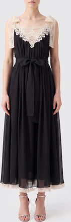 Zimmermann Abito midi Roselight in cotone e seta con inserti in pizzo