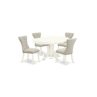 East West Furniture Dining Room Set Linen White, AVGA5-LWH-35