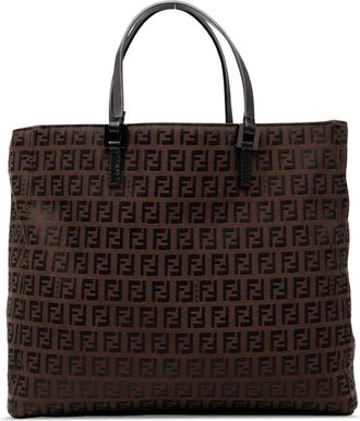 Fendi Pre-owned Womens Zucchino Canvas Tote - Dark Brown Textile - One Size