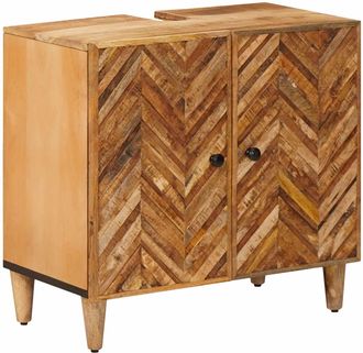 vidaXL Mueble De Lavabo Marr&oacute;n 62 X 33 X 58 Cm Madera De Mango Maciza Vidaxl
