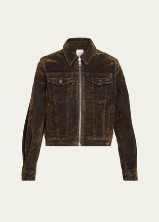 Cinq &agrave; Sept Nicole Flocked Denim Jacket