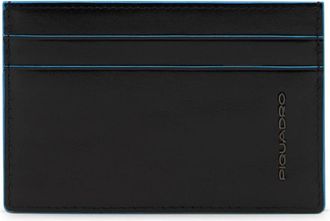 Piquadro Accessoires, unisex, Zwart, ONE Size, Leer, Slanke Leren Kaarthouder