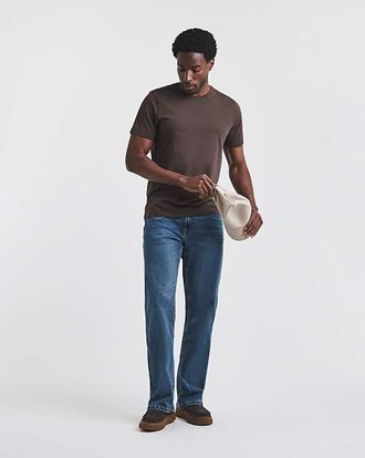 Jacamo Union Loose Fit Stretch Jeans Mid Wash