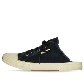 Balenciaga Paris Mules Black Destroyed Cotton and White Rubber 693953W3RC31090