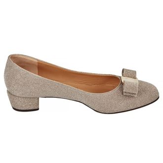 Ferragamo Vara Bow Glitter Pumps