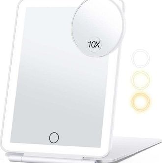 OEM Miroir De Maquillage - Aumento 10x - Iluminaci&oacute;n Led 3 Colores - Plegable Port&aacute;til - Bater&iacute;a 2000 Mah - 1 Unidad