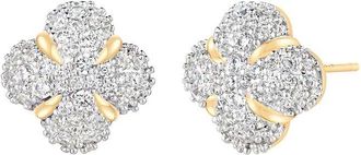 Liv Oliver 18K Two-Tone Plated Cz Motif Studs