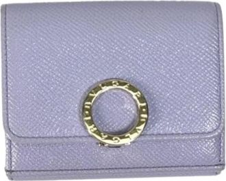 Bulgari Pre-owned Wallet (tri-fold) - Dames - Vintage Accessoires - Paars - ONE Size - Leer - Vintage