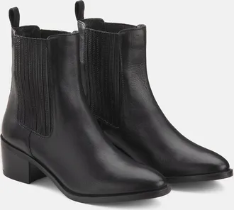 La Redoute Collections Leren boots met elastiek en hak