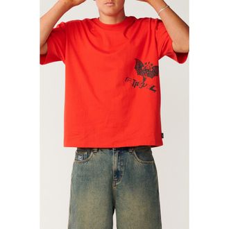 Rip Curl Archive Skull Cotton Graphic T-Shirt in Lava Red at Nordstrom, Size Medium