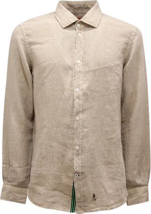 Mason's Linnen Overhemd Torino Model - Heren - Casual Overhemden - Beige - M - Linnen - Overhemden