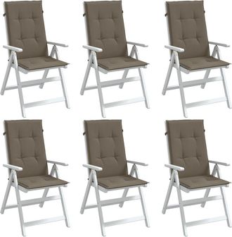 vidaXL Cojines Silla Respaldo Alto 6 Uds Tela Taupe Melange 120x50x4cm Vidaxl