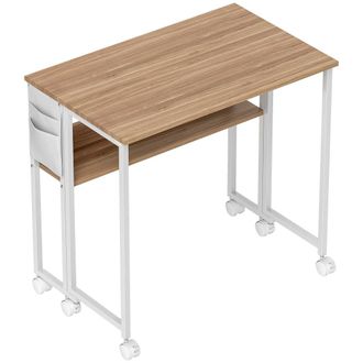 HOMCOM Escritorio plegable 80x50x75 cm madera natural