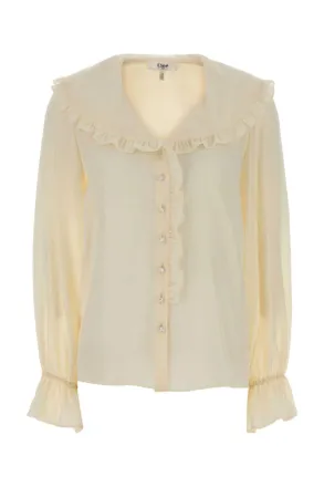 Chlo&eacute; Cream Crepe Shirt
