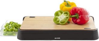 Cosy & Trendy Grosses Schneidebrett Nero mit Auffangschale, 38 x 25.5 cm