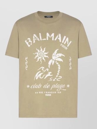 Balmain short sleeve crew neck graphic print t-shirt