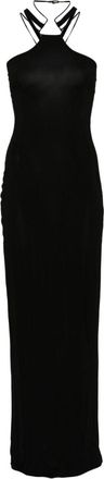 Nensi Dojaka multi-strap maxi dress - women - Elastane/Viscose - M - Black
