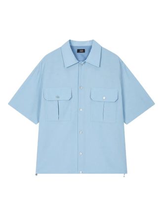 STUDIO TOMBOY drawstring cotton-blend shirt - Blue