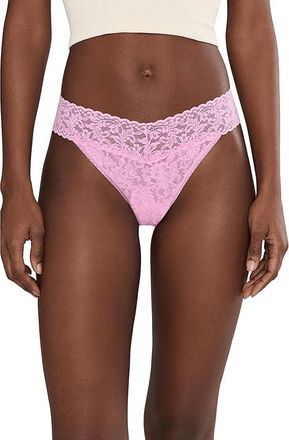 Hanky Panky Signature Lace(r) Original Rise Thongs Womens Underwear Strawberry Lemonade, Nylon