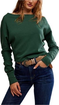 Free People Jess One-Shoulder Thermal Top in Seamoss at Nordstrom Rack, Size X-Small