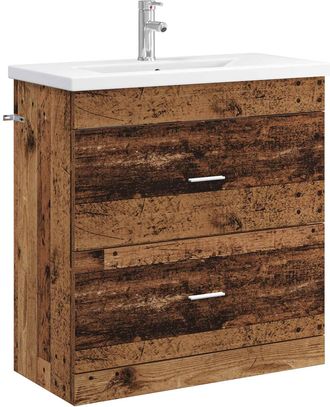 vidaXL Juego De Muebles De Ba&ntilde;o Madera Envejecida 81 X 40 X 84,5 Cm Vidaxl