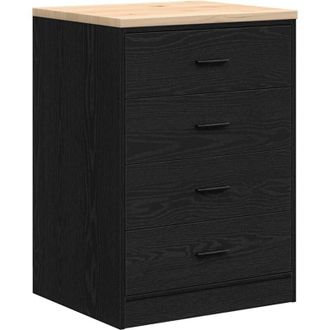 vidaXL Garage Storage Cabinet Black 60x51x85 cm Solid Wood Pine vidaXL