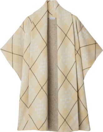 Burberry Geruite cape - Beige