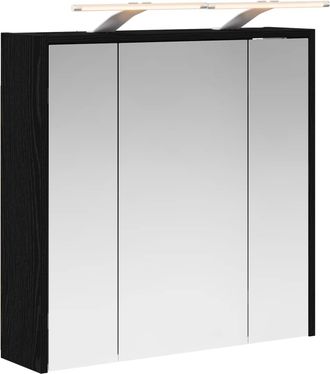 vidaXL Armario Con Espejo De Ba&ntilde;o Roble Negro 63,5 X 16 X 62,5 Cm Vidaxl