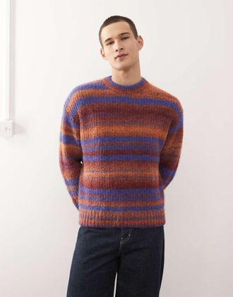 Weekday Maglione arancione a righe m&eacute;lange
